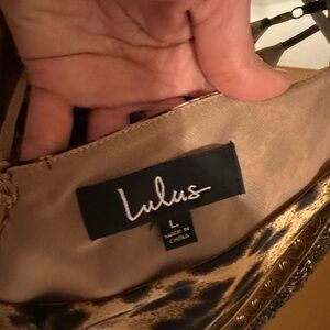 Lulu's Tan and Black Animal Print Dress